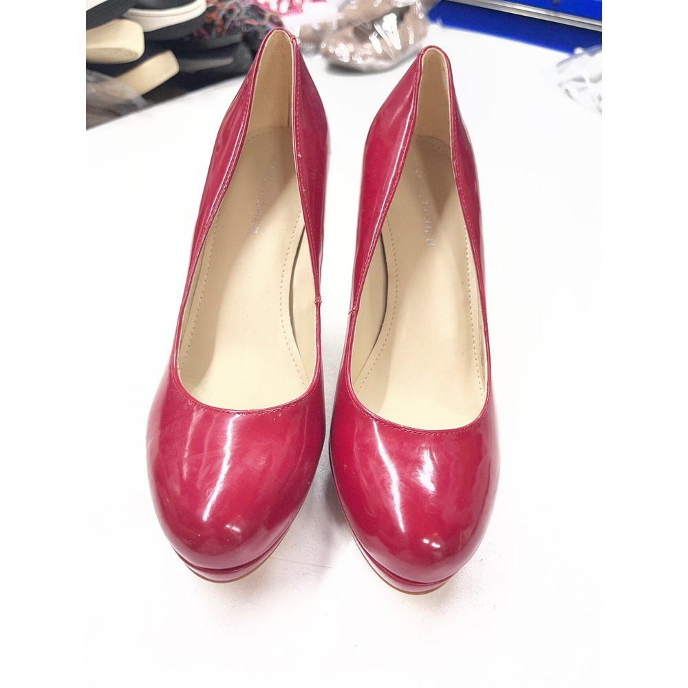 Marc Fisher Sydnie Red Patent Platform Pumps Stiletto Heels Womens 7M